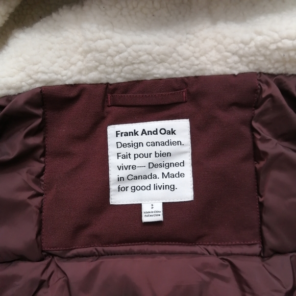 Frank And Oak Maroon Parka Small NWT - Picture 12 of 16